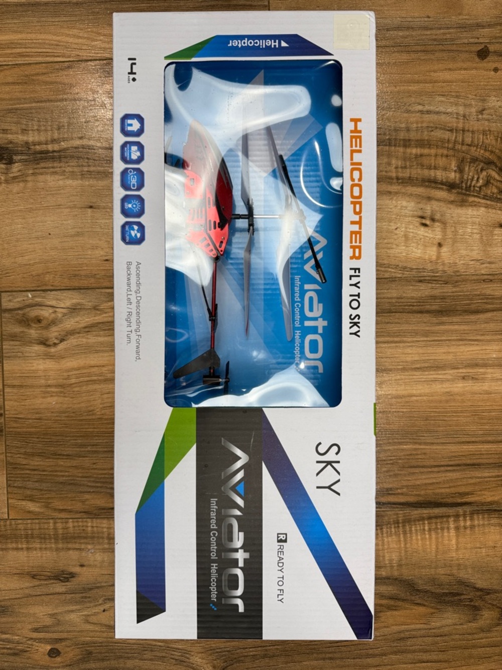 Aviator Remote Control Helicopter LED Indoor Flying Toy NIB Red Sky Flyer